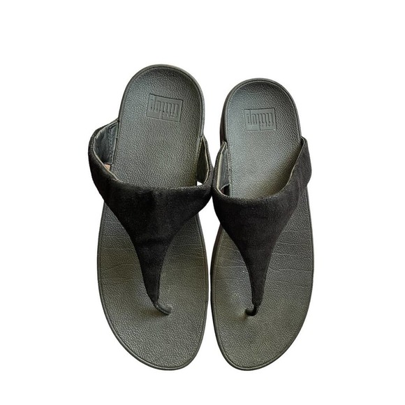 FITFLOPS  Womens Slip-On Fit Toe-Post Comfortable Size 11 Black - Picture 1 of 8